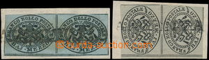 164856 - 1852 Sas.1, 1a, Coat of arms 1/2Baj grey and grey-blue, two 