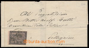 164860 - 1852 Sass.3, Znak 15C černá / růžová, na dopise s DR PA