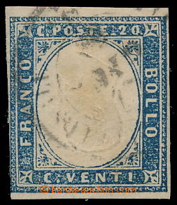 164869 - 1855 Sas.15Db, Viktor Emanuel II. 20C tmavě šedomodrá, P