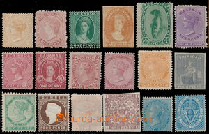 164876 - po r. 1860 compilation of 18 colonial stamps - classic perio