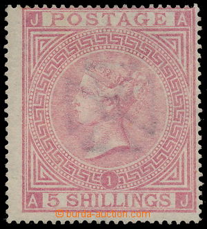 164880 - 1867-1883 SG.127, Viktorie 5Sh světle růžová, průsvitka