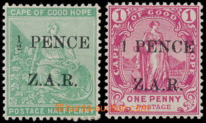 164896 - 1899 VRYBURG SG.1, 2 Cape of Good Hope ½p green and 1P 