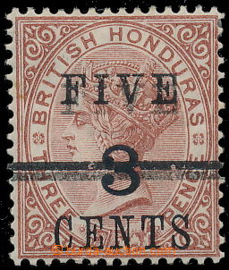 164943 - 1891 SG.49b, Viktorie FIVE CENTS na 3C/3C červenohnědá, D