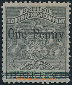 164964 - 1896 SG.51, provisional Opt One Penny on stamp Coat of arms 