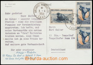 165056 - 1958 Ppc (pinguines) addressed to Germany, franked with. spe