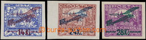 165114 -  Pof.L1-L3, I. provisional air mail stmp., complete set of, 
