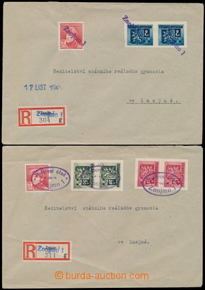 165233 - 1945 sestava 2ks R-dopisů vyfr. zn. Bratislavské vydání 