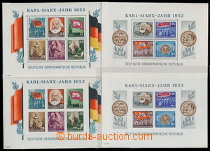 165301 - 1953 Mi.Bl.8A, 8B + Bl.9A, 9B, Karl - Marx - Jahr 1953, komp