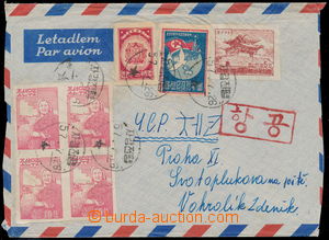 165327 - 1957 Let-dopis do ČSR, vpředu bohatá frankatura 7ks pří