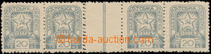 165363 - 1945 Majer Mv5a, 20h grey, unfolded perforated 4-stamp gutte