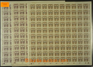 165383 -  Pof.OT1 + OT3, 3 complete sheets of 100 stamps, value 10h 2