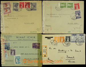 165403 - 1941-43 sestava 4ks cenzurovaných dopisů do ciziny, obsahu