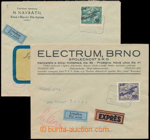 165413 - 1929 2 pcs of commercial airmail letters sent from Bratislav