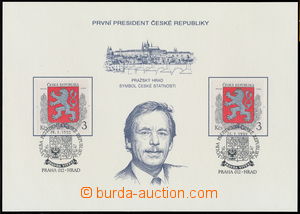 165451 - 1993 PAL1b, Memorial sheet to election president Czech Repub