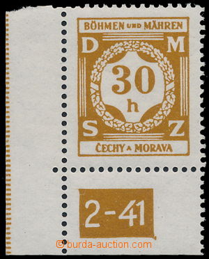 165456 - 1941 Pof.SL1, 30h brown, L the bottom corner piece with plat