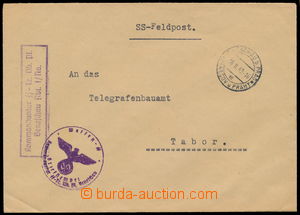 165472 - 1943 SS FELDPOST  dopis do Tábora, fialové rámečkové ra