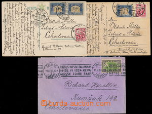 165488 - 1923-24 compilation of 1 letter and 2 Ppc sent to Czechoslov