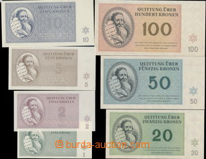 165527 - 1943 TEREZÍN 1-7, complete set of banknotes of Terezin ghet