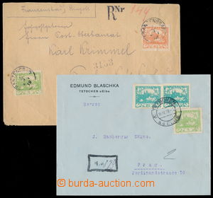 165556 - 1919 2 pcs of R letters sent in/at postal rate II with provi