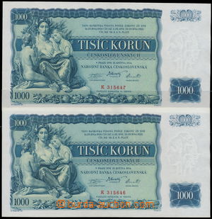 165601 - 1934 Ba.27, 1000Kč, 2ks série K, čísla po sobě jdoucí 