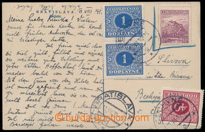 165619 - 1939 postcard addressed to to Bohemia-Moravia franked with. 