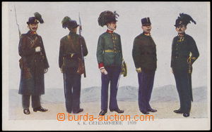 165627 - 1899 K.K. GENDARMERIE - uniformy policie; neprošlá, lehce 