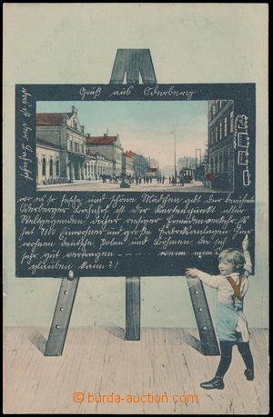 165633 - 1908 BOHUMÍN (Oderberg) - litografická koláž, tabule s d