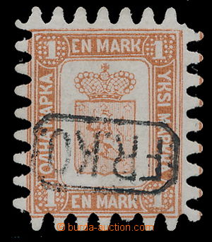 165689 - 1867 Mi.10C, Znak 1M hnědá, s celým rámečkovým raz. FR