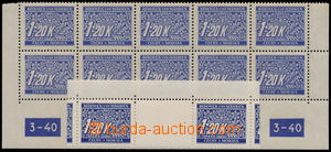 165724 - 1939 Pof.DL10a, 1,20K světle modrá (!), dolní 10-pás s D