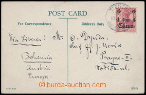 165726 - 1908 pohlednice zaslaná do Prahy, vyfr. přetiskovou zn. 4 