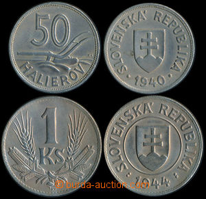 165792 - 1940-1944 hodnota 50h, ročník 1940 a 1Ks, ročník 1944