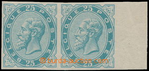 165823 - 1883 Mi.37, Leopold II. 25C modrá, vodorovná 2-páska s pr