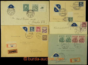 165830 - 1937-38 comp. 5 pcs of entires with Delivery stamp 50h blue,