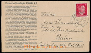 165874 - 1943 C.C. DACHAU  preprinted folded letter to Protectorate, 