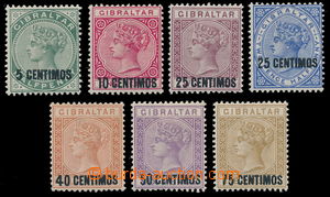 165875 - 1889 SG.15-21, overprint Victoria 5c/½P - 75c/1Sh; comp