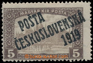 166176 -  Pof.117, 5 K brown, overprint type I.; marked and exp. by S