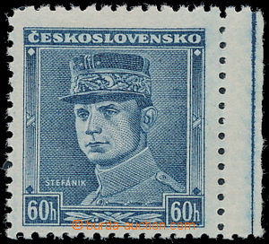 166214 - 1939 Pof.0351, Blue Štefánik 60h, marginal piece; exp. Mü