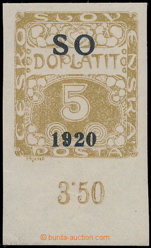 166252 -  Pof.SO33a, Postage due stmp 5h, black Opt, with lower margi