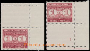 166274 - 1940 Pof.PD1KD + KH, Definitive issue 1 Koruna red, 1x LR co