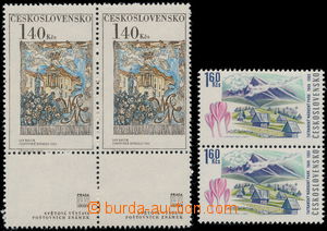 166300 - 1968-69 Pof.1685, New Prague 1,40Kčs, horizontal pair with 