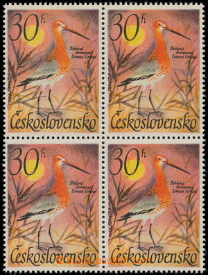 166307 - 1967 Pof.1587, Water Birds 30h, block of four, 2x ST II + I;