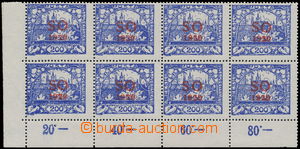 166440 -  Pof.SO19A, 200h ultramarine, L the bottom corner blk-of-8 w