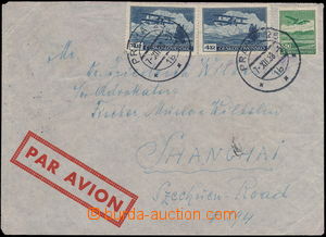 166519 - 1938 PRAGUE - SHANGHAI, airmail letter sent from Prague thro