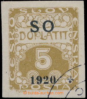166533 -  Pof.SO33a, Postage due stmp 5h, black Opt, only part of pos