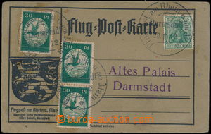 166593 - 1912 AIRMAIL - RHINE:  Mi.10/04, airmail postcard franked wi
