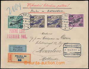 166765 - 1928 first flight PRAGUE - ROTTERDAM, letter sent as R+let t