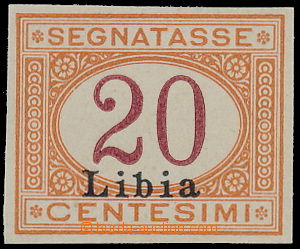 166773 - 1915 Sas.3, Postage due stamp 20C with Opt Libia, imperforat