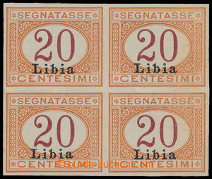 166774 - 1915 Sas.3, Doplatní 20C s přetiskem Libia, 4-blok, nezoub