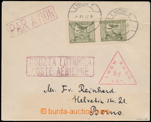 166776 - 1927 1. let LVOV - BRNO, Let dopis zaslaný z Polska vyfr. p