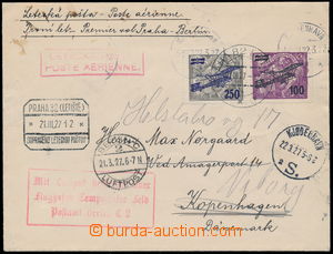 166825 - 1927 1. let PRAHA - BERLÍN, Let-dopis adresovaný do Dánsk
